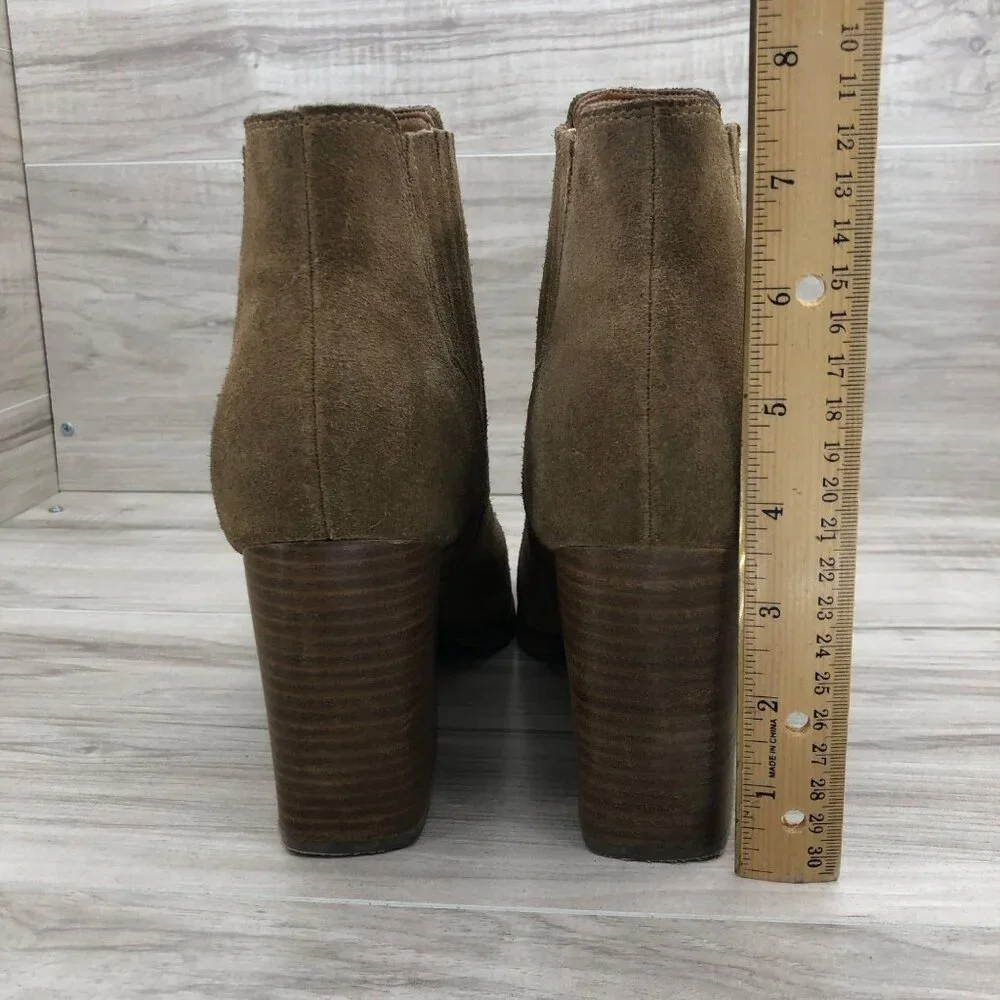 Marc Fisher Ankle Boots Womens 10M Gadri Brown Suede Slip On Booties